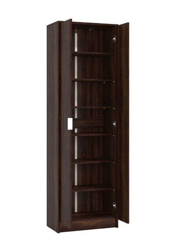 Cotswold Dark Brown Two-Door Utility Cupboard with Seven Internal Compartments - UK Luxury Furniture